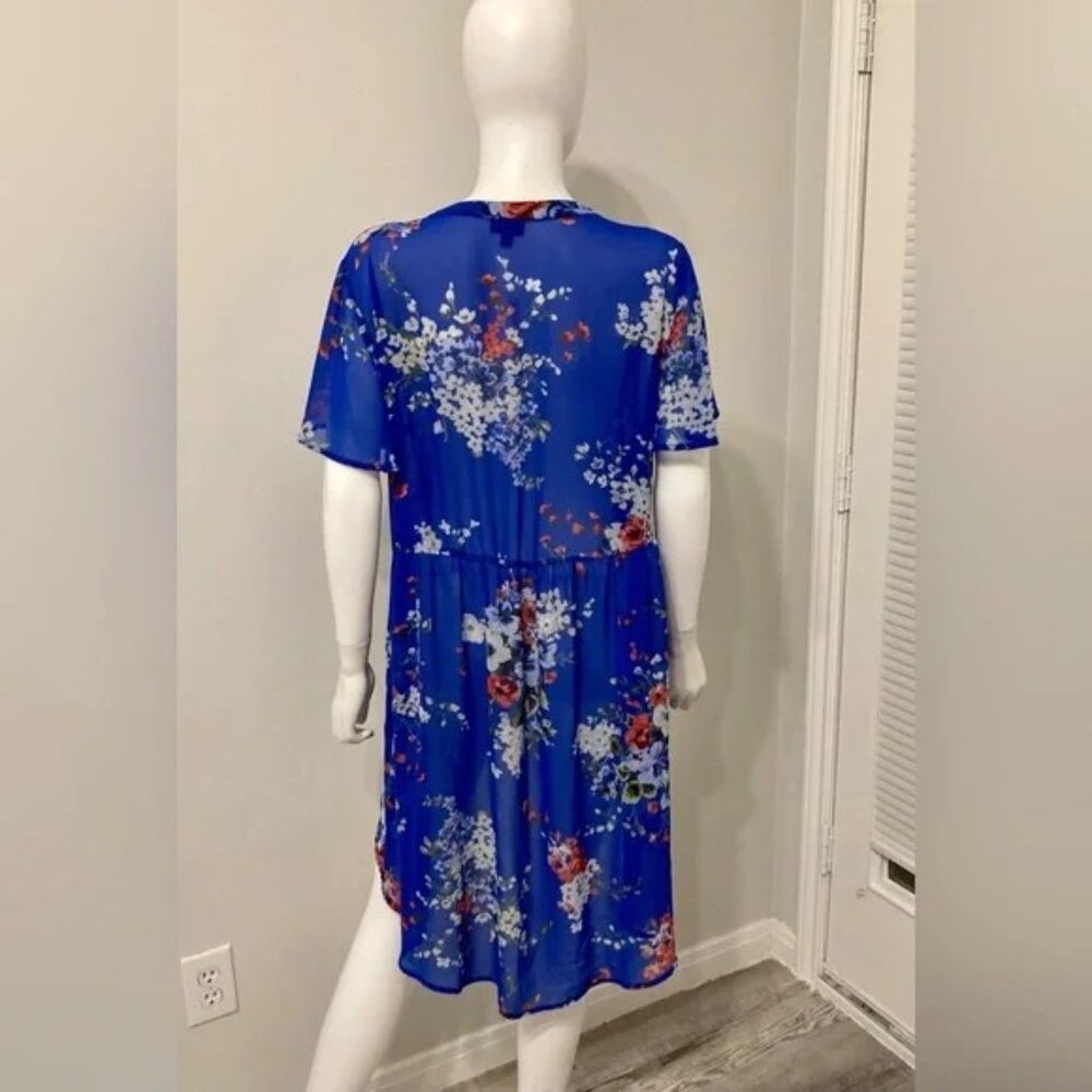 NWOT Lexie Blue Floral Short Sleeve Hi Low Tunic Size 6X (30/32) - Picture 5 of 5